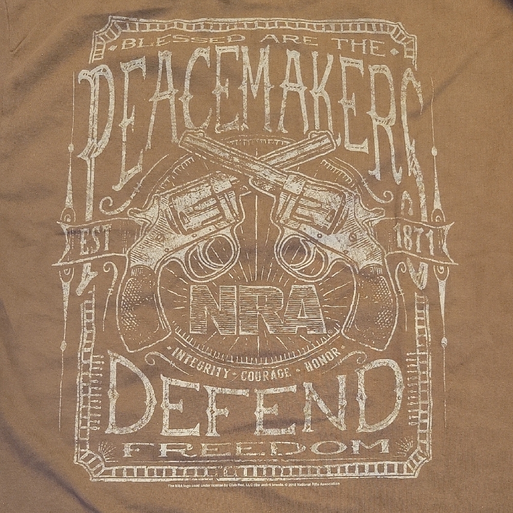 NRA Brown Short Sleeve Men's Tee,  M - Picture 7 of 12